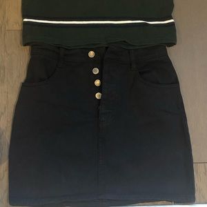 brandy melville button up jean skirt